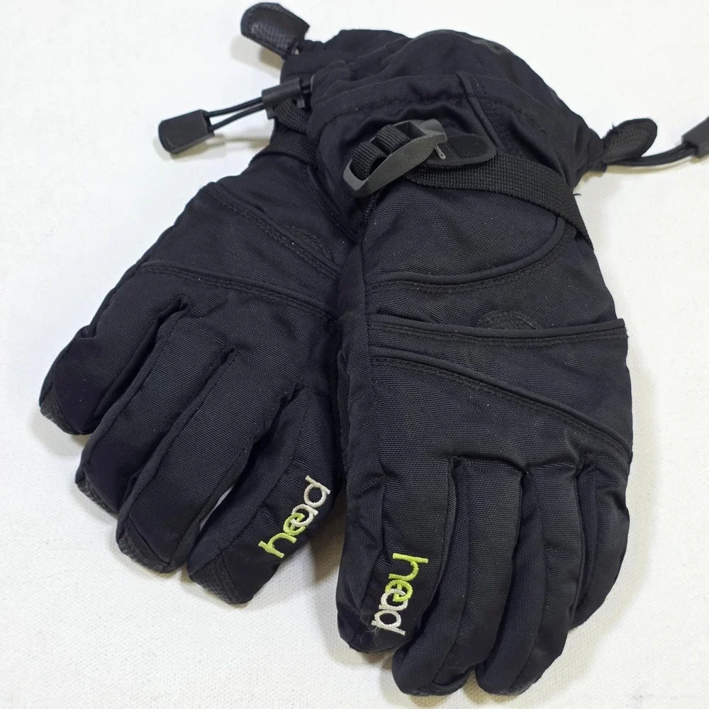 Smith Head Ski Goggles and Gloves Youth Medium Black Snowboard Winter Gear Set